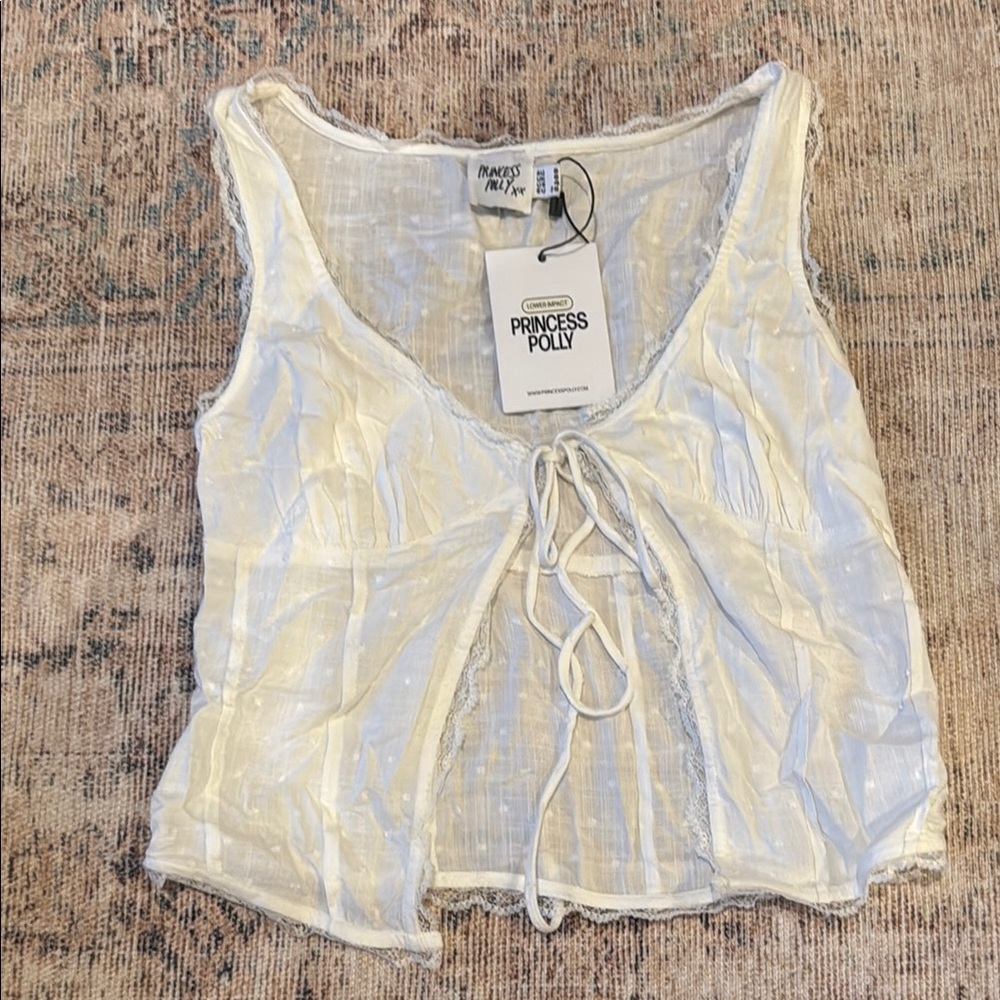 Princess Polly White Tie-Front Top